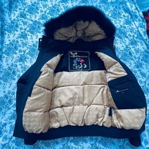 Moose Knuckles 14k Black and Gold Puffer Jacket M